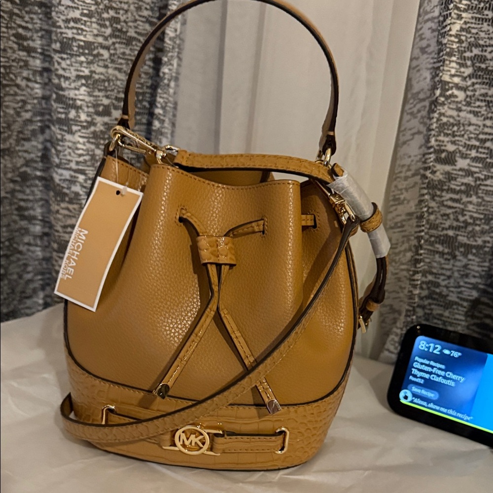 Michael Kors Caramel Leather Bucket Bag